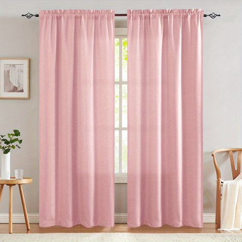 Blackout Curtains 80% Light Blocking ¨C 2 Panels Thermal Insulated Linen Textured Rod Pocket Window Drapes for Bedroom, Living Room & Kitchen Privacy