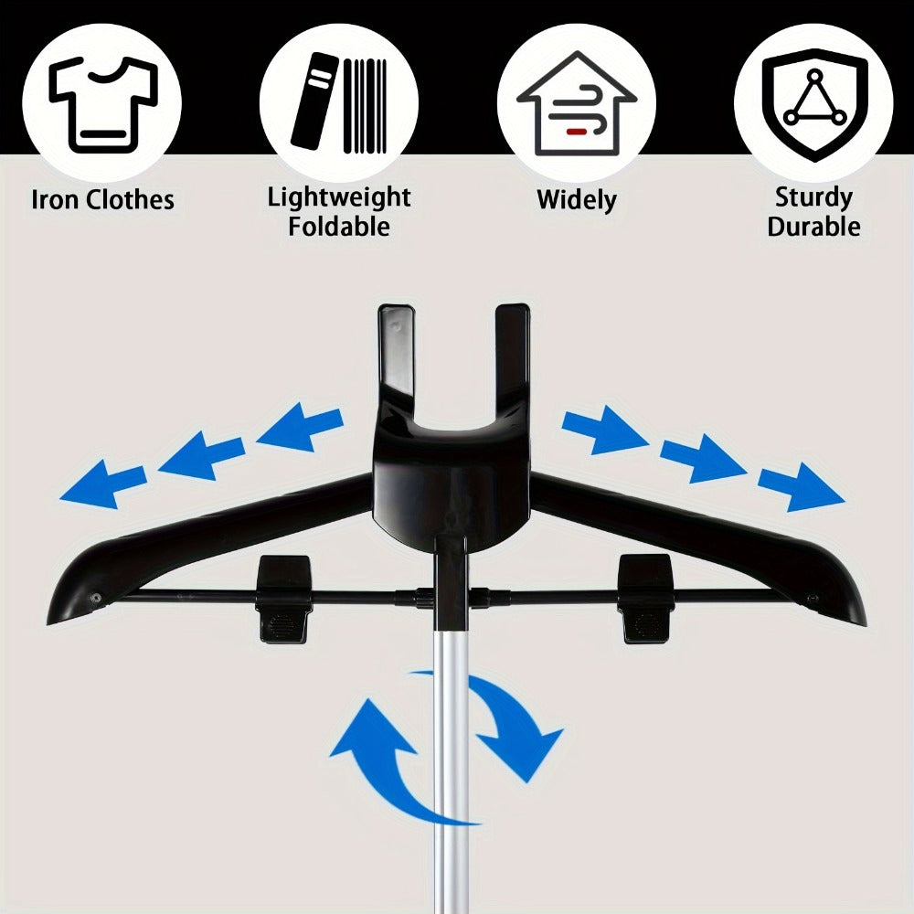 Clothes Drying Rack Foldable Height Adjustable Telescopic Ironing Rack, Aluminum Alloy Garment Rack with 360¡ã Rotating Arm, Multi-Layer Hanging Drying Stand, Space-Saving Laundry Rack for Home Bedroom