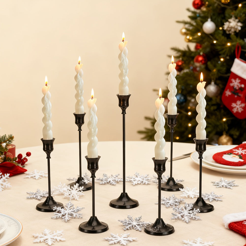 Cone Candle Holders Set of 30, Bulk Metal Candle Stands, Vintage Taper Candle Holders for Home Decor, Fireplace Centerpiece, Festive Dining Table Decorations
