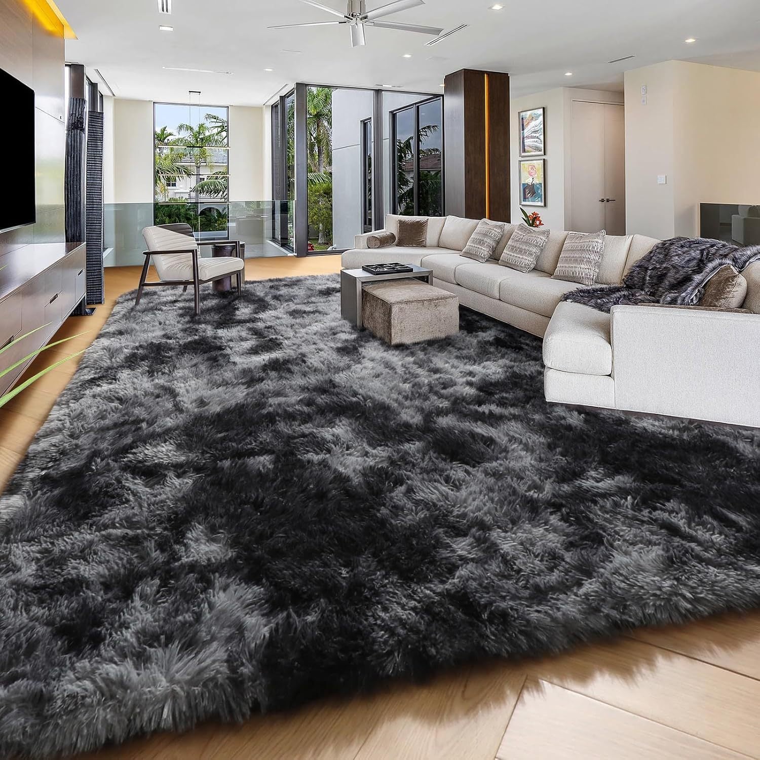Fluffy Area Rug 8x10 Large Plush Shag Rug for Living Room Bedroom Non-Slip Soft Fuzzy Carpet Modern Home Decor Floor Mat Teen Dorm Room Decor