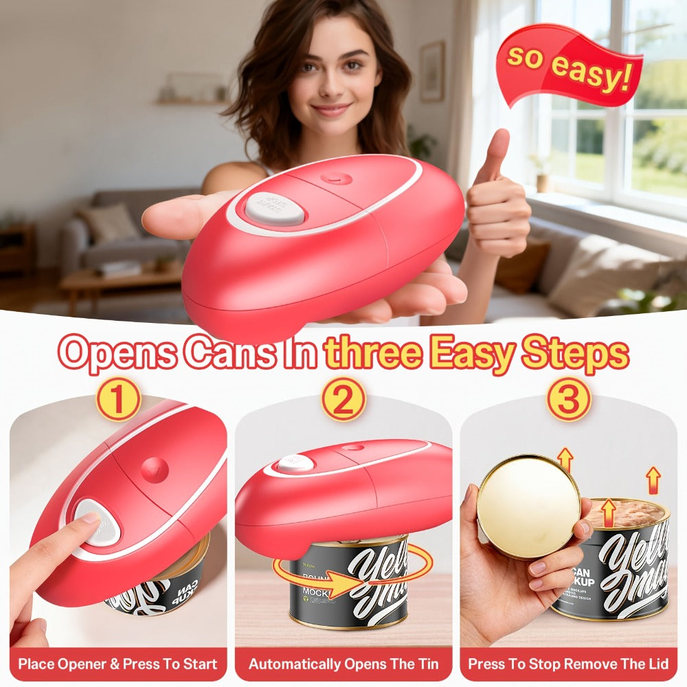 Electric Can Opener One-Touch Automatic ¨C Smooth Edge Battery Operated Handheld Opener for All Can Sizes, Best Kitchen Gadget for Seniors, Arthritis & Weak Hands, Great Gift Idea