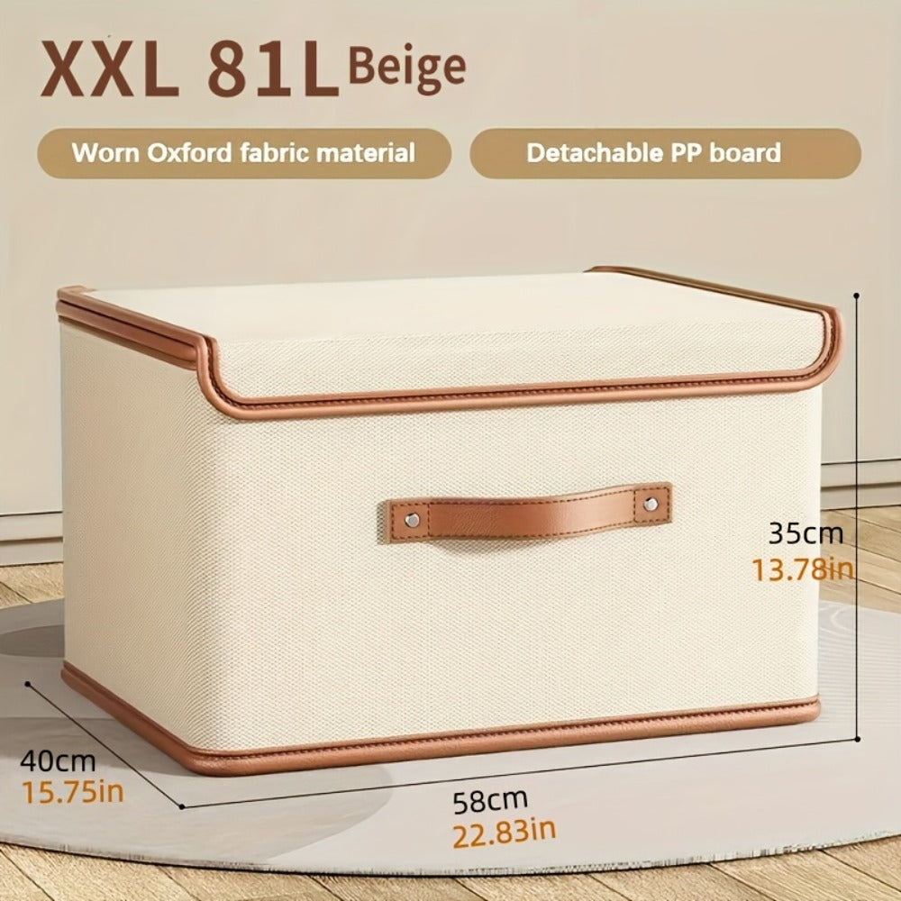 Foldable Storage Bins with Lids 2-Pack, Large Collapsible Clothes Organizer with Flip-Top Closure ¡ª Under Bed Storage for Bedroom, Closet, Dorm, Home & Travel | Multiple Sizes