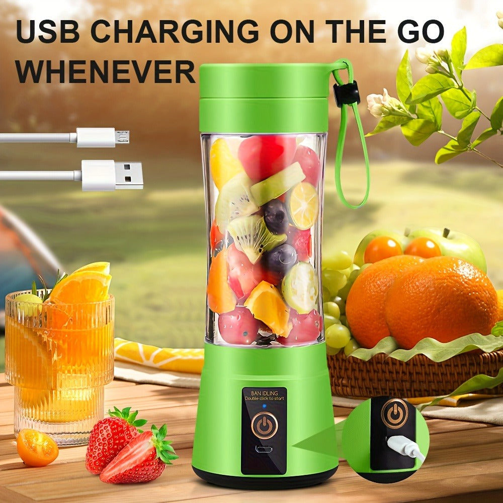 Portable Blender Cup USB Rechargeable 380ML - Mini Personal Blender with 6 Blades for Smoothies, Shakes & Juice, Compact Travel Blender for Office, Gym, Picnic & Outdoor, 5 Colors