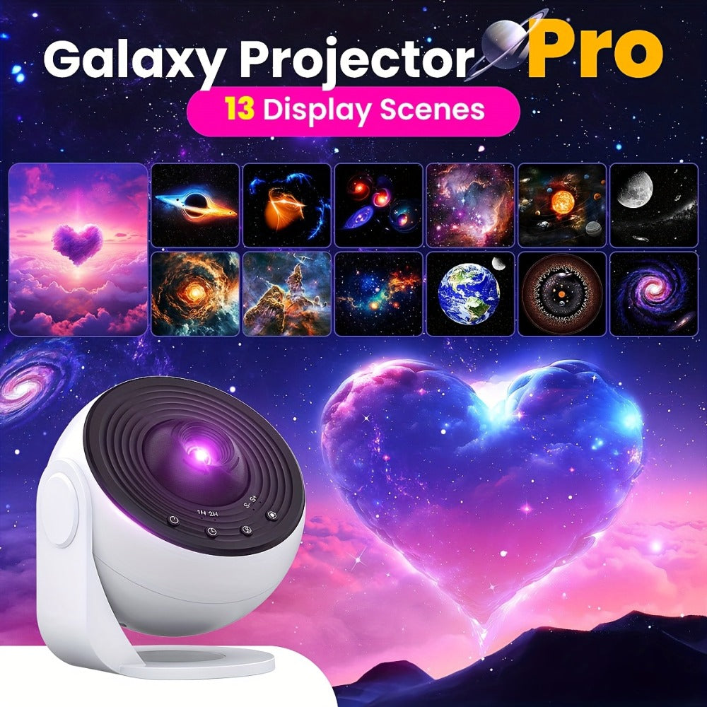 Galaxy Earth Projector Lamp 4K HD with 13 Film Cards Globe Night Light Projector for Bedroom - Star Galaxy Projection Table Lamp for Home Decor, Kids Room, Ambient Lighting & Gift