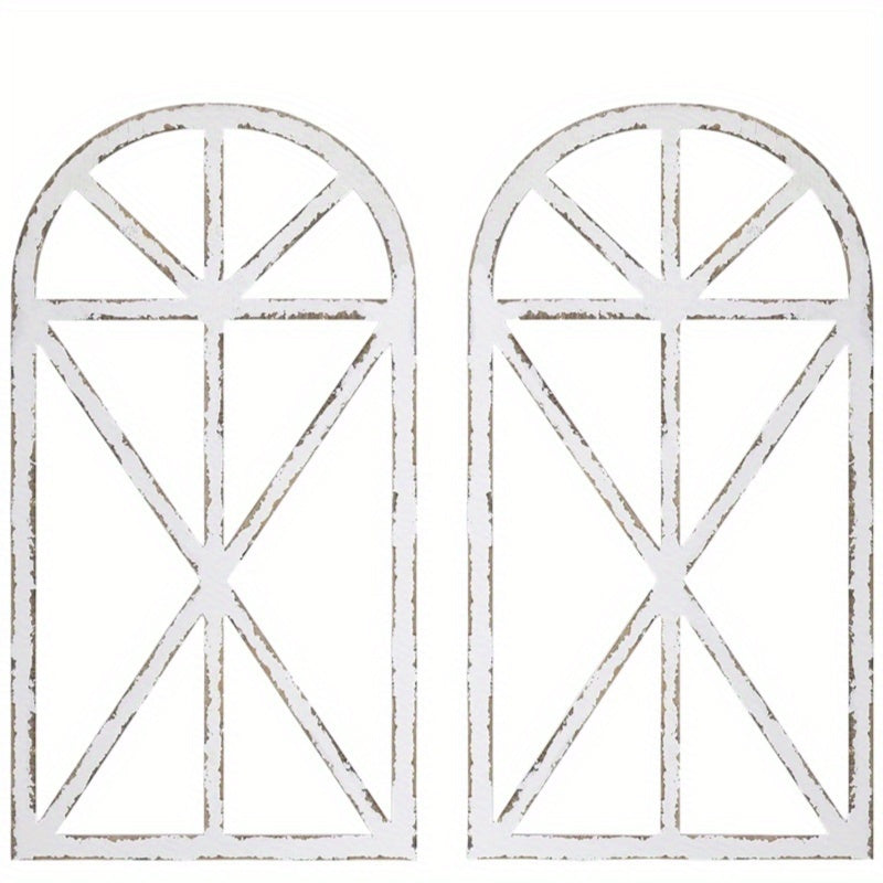 Vintage Wooden Window Frame Wall Decor 2pcs ¨C Rustic Farmhouse Wall Art, Distressed Wood Blind Frame No Glass for Home, Bedroom, Office & Wedding Decoration