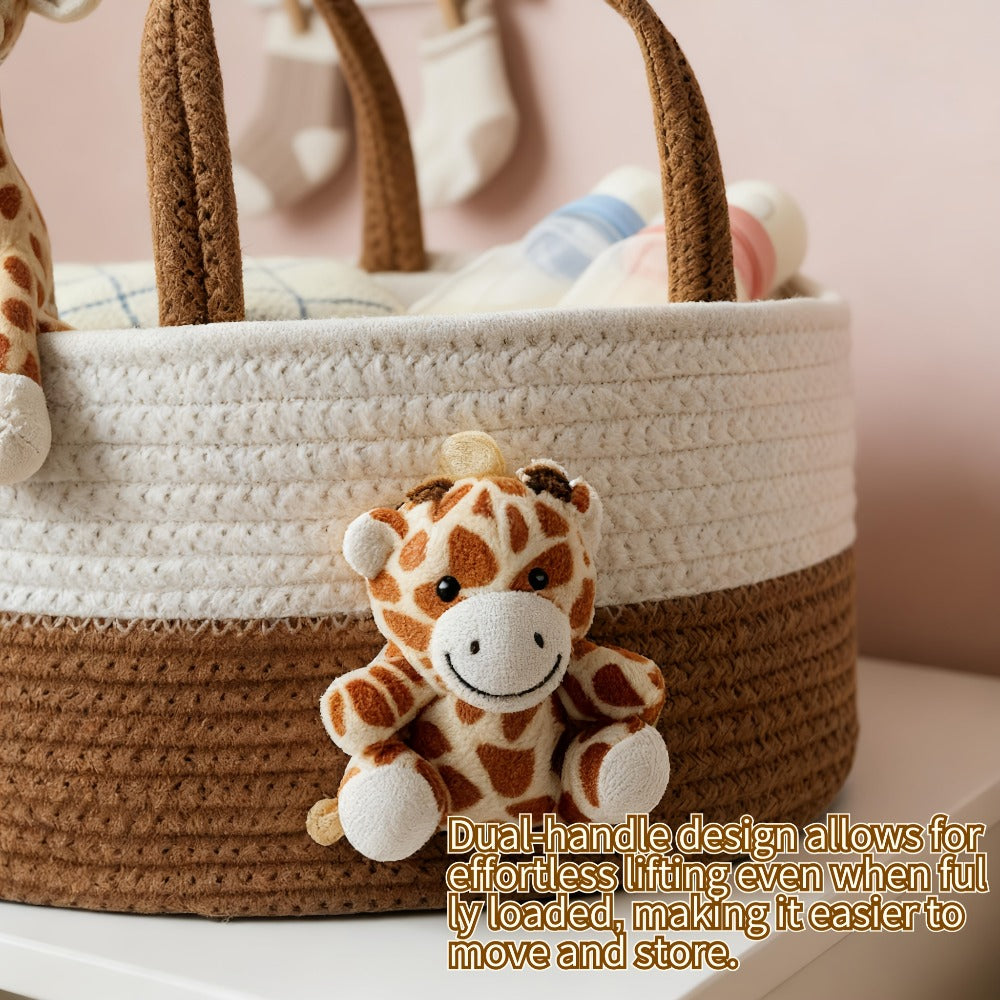 Cute Animal Woven Storage Basket ¨C Decorative Desktop Organizer for Remote Controls, Toys, Stationery & Small Items ¨C Bear, Bunny, Elephant & Giraffe Styles for Home, Nursery & Gift