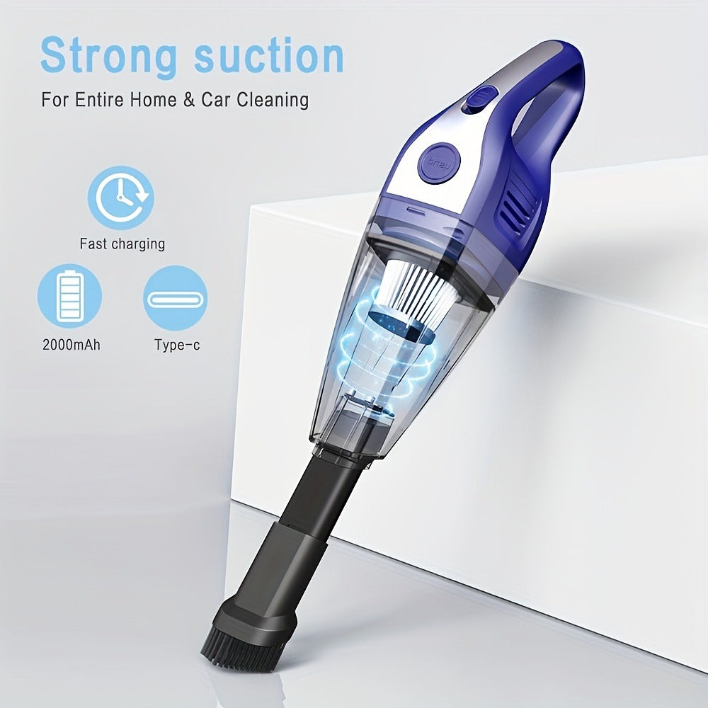 Handheld Cordless Vacuum Cleaner with Powerful Suction ¨C Portable USB Rechargeable Mini Vacuum with Multiple Accessories for Car, Home, Office & Tight Spaces