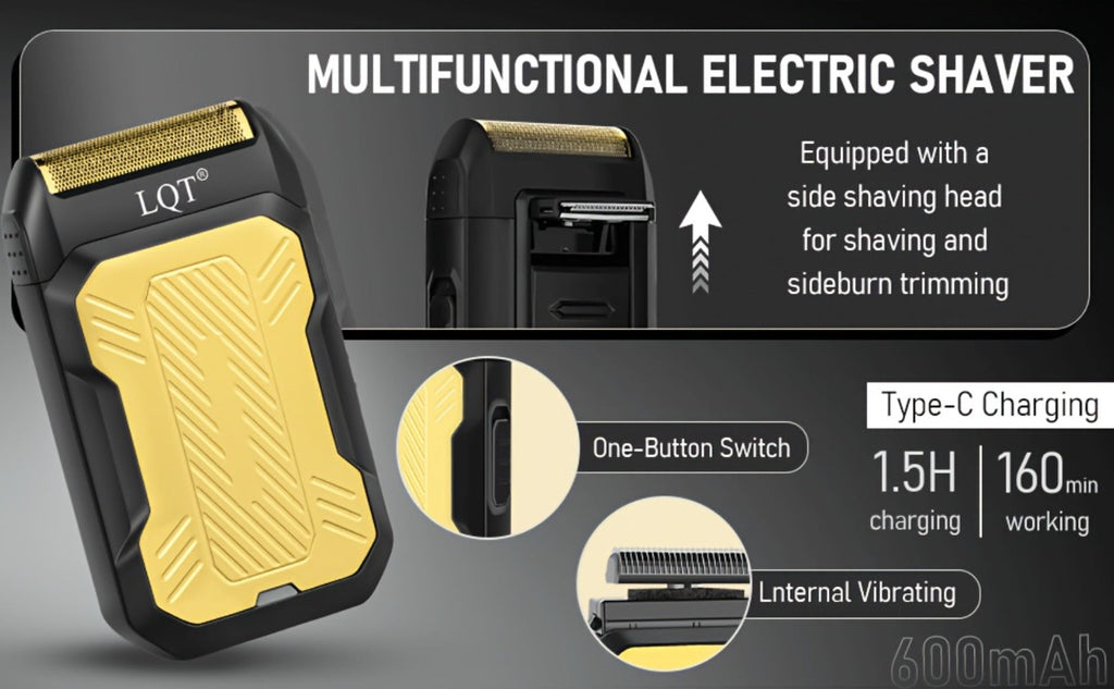Hair Clipper Set for Men USB Rechargeable | Professional Electric Hair Trimmer with Oil Head Engraving | Retro Barber Clipper Kit 2pc 3pc | Gift Box Set for Valentine's Day, Festival & Grooming Gift