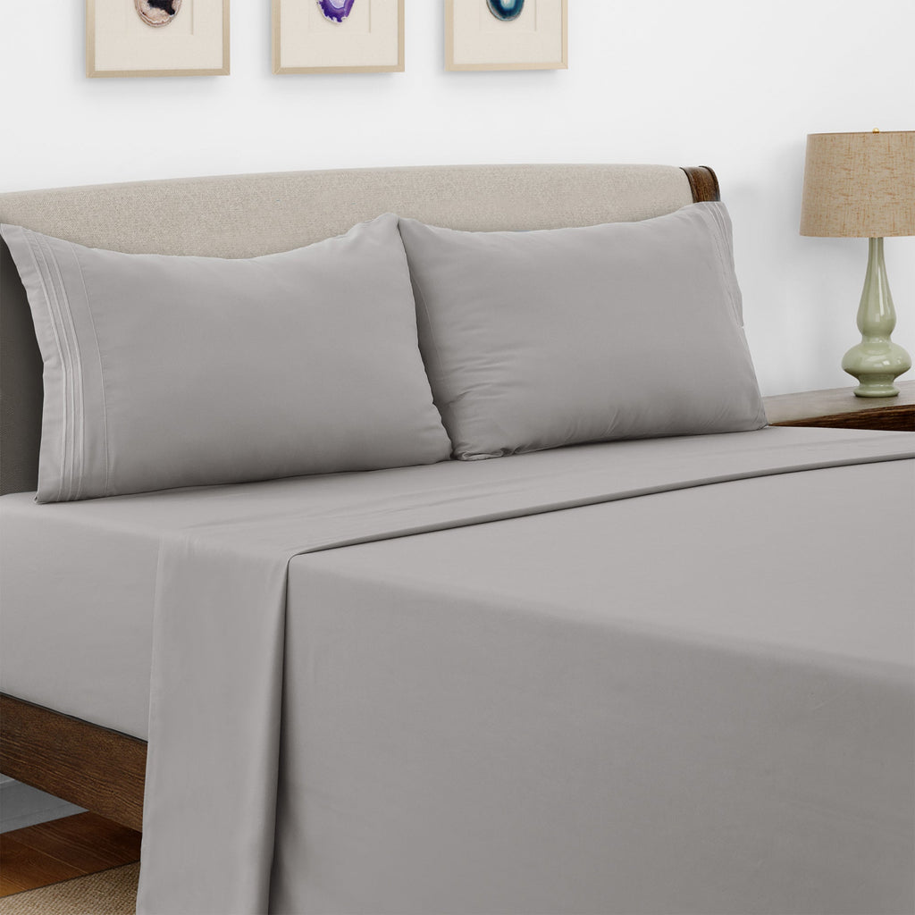 Microfiber Bed Sheet Set 4 Piece - Soft Breathable Deep Pocket 16 inch Fitted Sheet, Flat Sheet & Pillowcases, Wrinkle Fade Resistant Bedding for All Seasons Twin Twin XL Full Queen King Cal King, 24 Colors