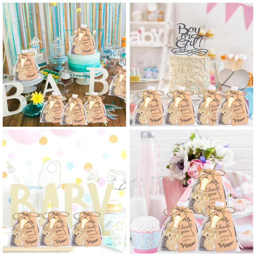 Crown Bottle Opener Wedding Favors 10 Sets 31pcs - Rose Gold Party Gift for Guests with Organza Bag Thank You Tag Twine for Bridal Shower Birthday Baby Shower Bar Kitchen