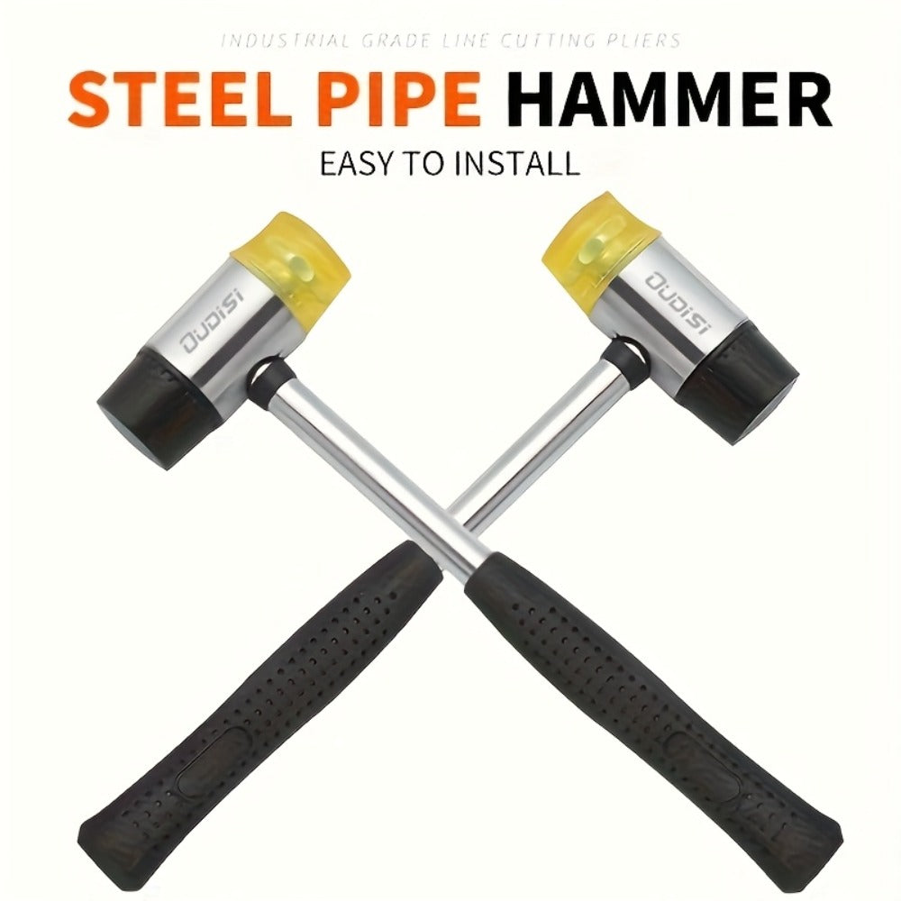 Double-Head Rubber Mallet ¨C Plastic Installation Hammer with Rubber Handle, Rebound-Proof Soft Mallet for Floor Installation, Tile, Jewelry, Leather Crafts & Woodworking (25/30/35/40mm)