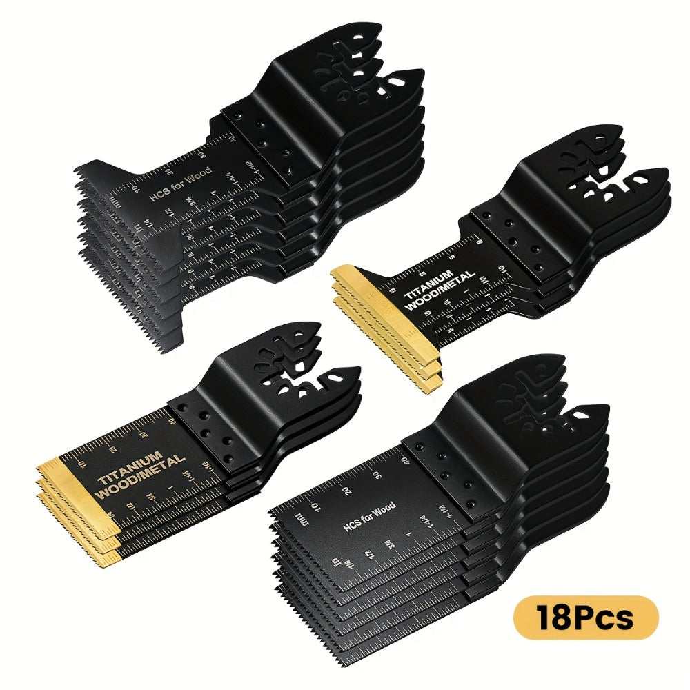 Titanium Oscillating Multi Tool Blades Universal Quick Release Saw Blades Set for Cutting Metal Nails Wood Plastic Compatible with Major Brands 18 28 50 Piece Options