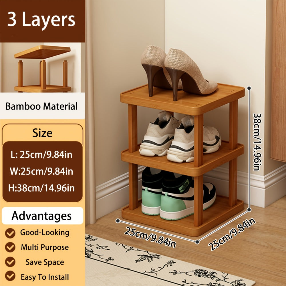Bamboo Shoe Rack 6 or 9 Tier ¨C Space-Saving Wood Grain Shoe Organizer, Easy Assembly Freestanding Shoe Shelf for Entryway, Living Room, Bedroom & Dorm