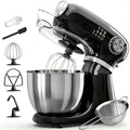 Bowl-Lift Stand Mixer 5.5 Qt 4-in-1 Electric Vertical Mixer 350W 12-Speed with Pulse Stainless Steel Bowl Dough Hook Whisk Mixing Paddle for Cake Bread Dough Black Red