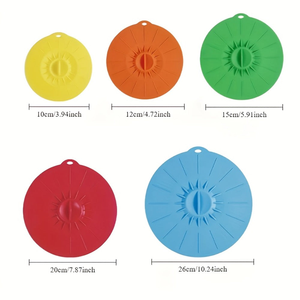Silicone Food Lids 7 Pack 5 Sizes Reusable Stretch Lids for Bowls Cups Pots Pans ¨C BPA Free Microwave Splatter Cover Airtight Leakproof Food Storage Lids Dishwasher Freezer Safe