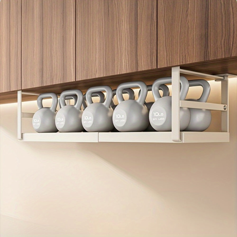 Expandable Cabinet Shelf Organizer Riser ¨C Height Adjustable Retractable Rack with Suction Cup Base for Kitchen Pantry Cupboard Under Sink Countertop, Heavy Duty Metal Space Saver, Stackable Storage