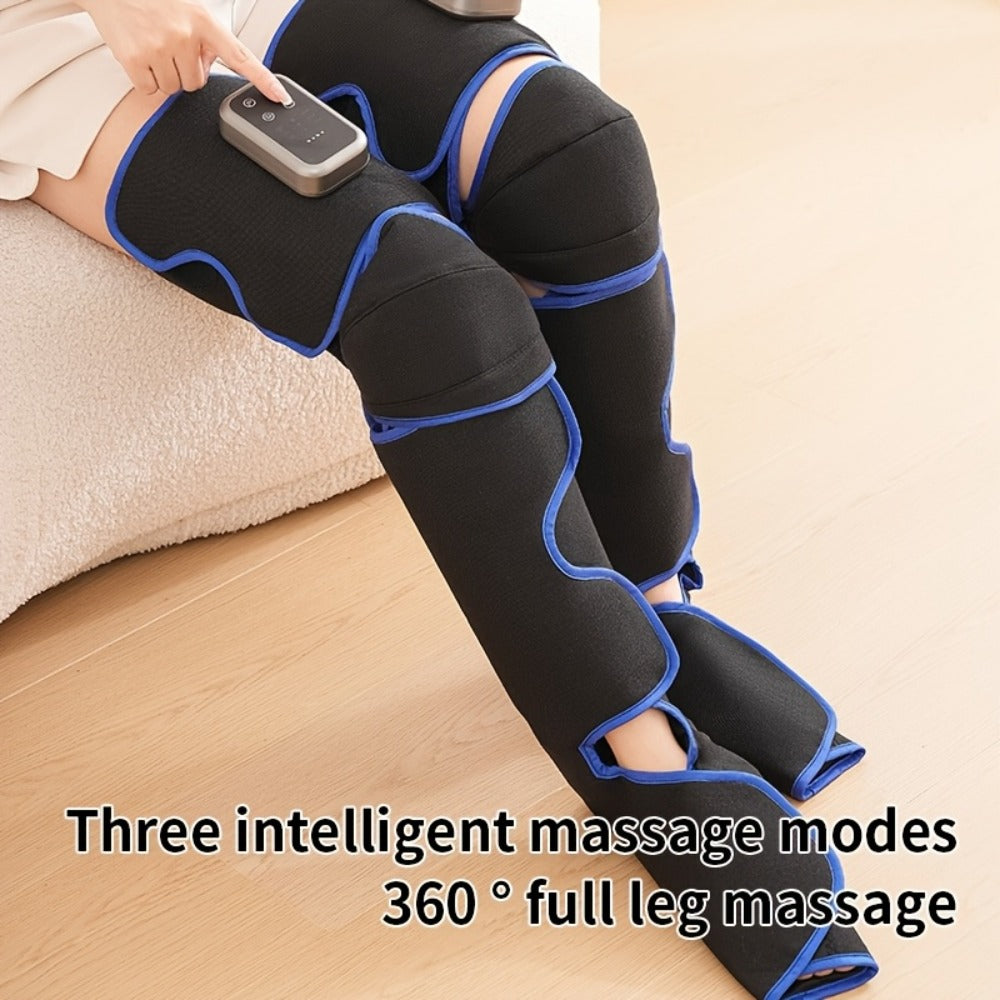 Leg Massager with Heat ¨C Full Leg Air Compression Massager, 4 Modes Wireless Charging, Large Display, Breathable Wrap for Thighs, Shins, Knees, Ankles & Feet, Relief for Swelling, Circulation & Fatigue