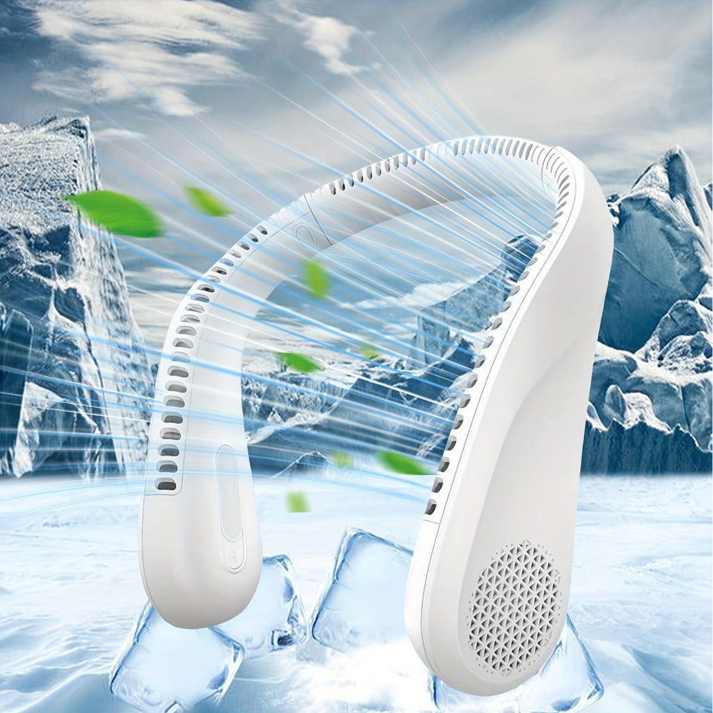Neck Fan Portable Bladeless 360¡ã Cooling, 16-Hour Battery Life, 4 Speed Settings, USB Rechargeable Hands-Free Wearable Personal Fan for Women and Men, Travel, Office, Outdoor, Camping and Stocking Stuffer