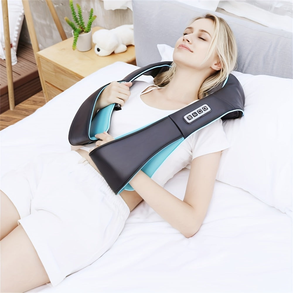 Neck Shoulder Massager with Heat ¨C Shiatsu Deep Kneading Massage Pillow for Back, Waist & Muscle Pain Relief, Portable Electric Massager, Perfect Gift for Wife, Husband, Parents & Office Workers