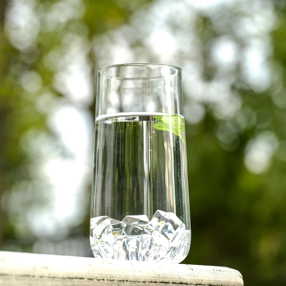 Drinking Glasses Set of 6 ¨C 17.5oz Large Clear Crystal Glass Cups, Lightweight Glassware Set for Water, Juice, Iced Tea, Mojito, Cocktails, Kitchen & Bar Use, Holiday Entertaining