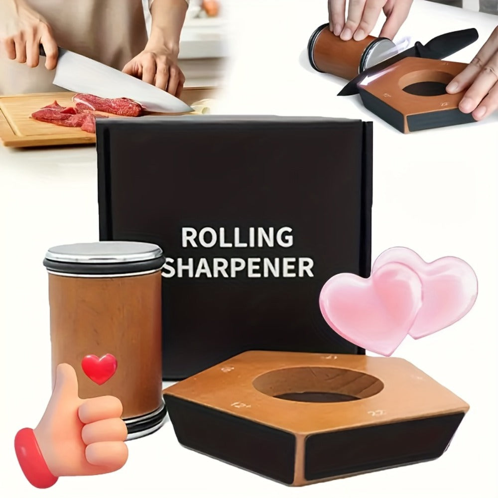 Diamond Rolling Knife Sharpener 2-Angle and 5-Sided Options for Kitchen Outdoor Knives Chef Gift Christmas Halloween Kitchen Accessories