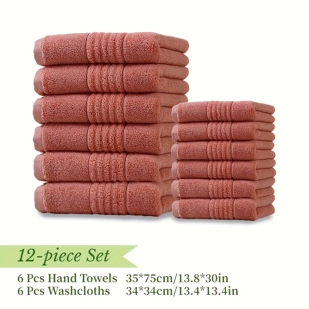 Bath Towel Set 450GSM Soft Absorbent - 12 16 18 Piece Cotton Blended Solid Color Bathroom Towels Set for Bath Hand Face | Hotel Spa Quality | Travel Shower Home | Multiple Colors & Sizes Available