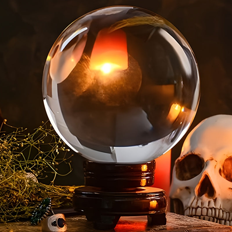 Crystal Ball for Photography Decoration Feng Shui Gift ¨C Transparent Glass Sphere 60mm 80mm 150mm with Base for Magic Lens Ball Home Decor Halloween Valentine Christmas