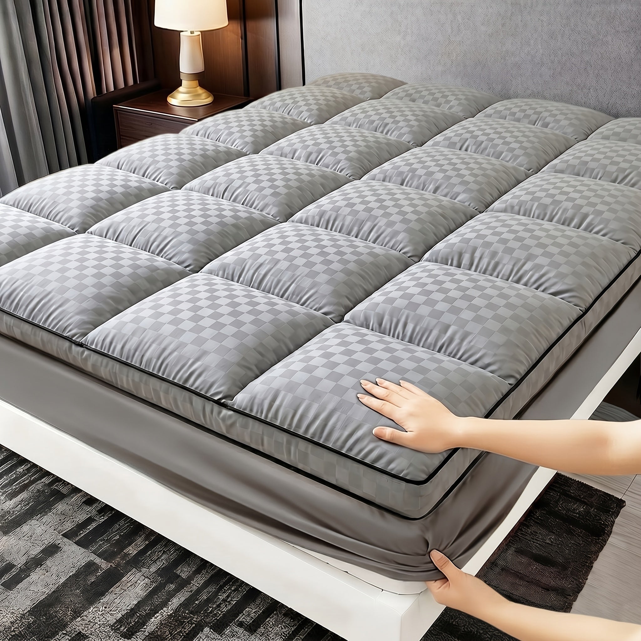 Mattress Topper Quilted Fitted Mattress Pad with Deep Pocket | Pillow Top Mattress Cover 1000GSM Cooling Mattress Protector for Better Sleep