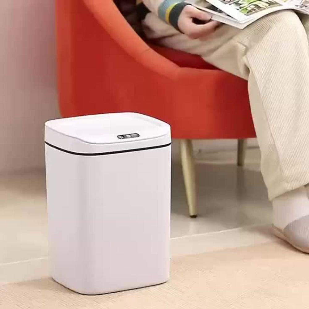 Motion Sensor Trash Can Touchless ¨C Smart Hands-Free Trash Bin with Sealing Lid & Odor-Blocking Technology, Trash Bag Fixing Ring, Easy Clean Durable Design for Kitchen, Office & Bathroom