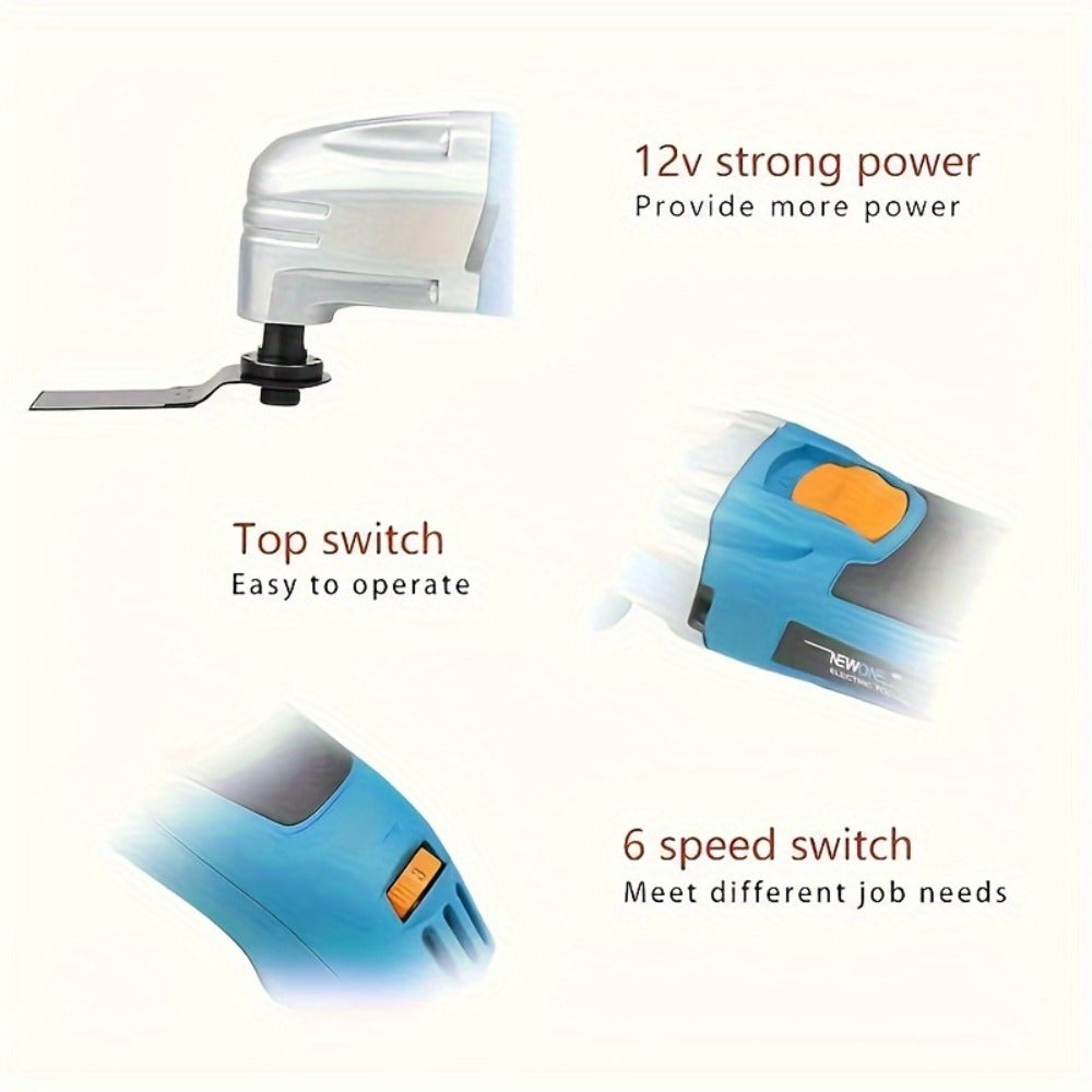 Oscillating Multitool Kit 2.5 Amp Corded, 6-Speed Variable, 3¡ã Oscillation Angle, Cutting Tool for Wood Metal Plastic, High-Precision Renovator Tool for DIY Projects & Home Repairs, Accessories Included