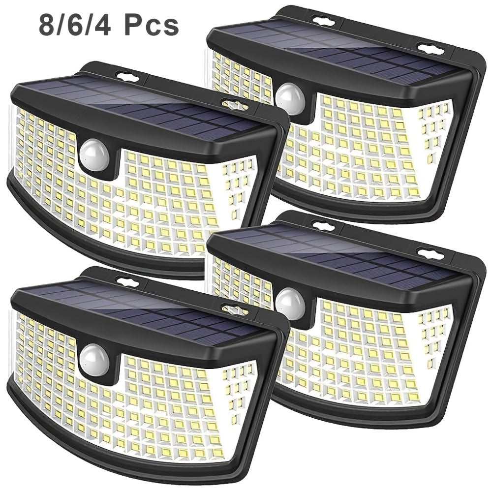 Solar Step Lights Outdoor 120 LED Motion Sensor ¨C 270¡ã Wide Angle IP65 Waterproof Wall Light with 3 Modes | 18-Hour Solar Powered Stair Light for Pathway, Fence, Garage & Deck | 4/6/8 Pack