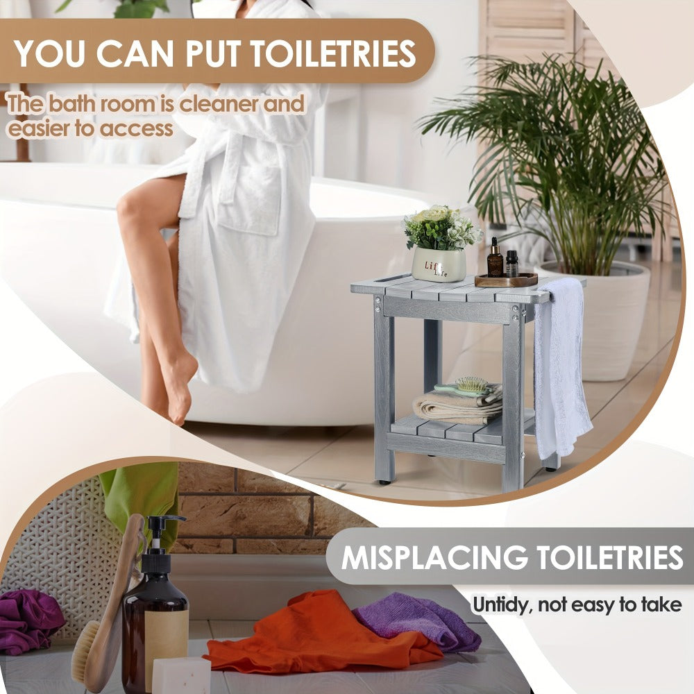 Shower Stool Bathroom Bench Non-Slip Waterproof Bath Seat for Elderly Seniors Disabled Adults Inside Shower Tub Lightweight Sturdy Bathroom Chair