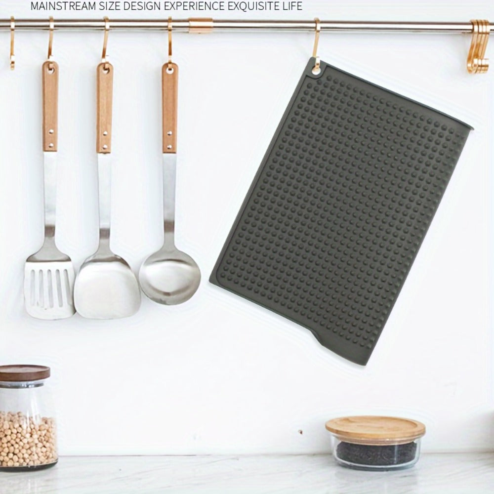 XL Kitchen Countertop Drying Mat 17.72x12.2 Inch Heat Resistant 446¡ãF Anti-Slip Splash-Proof Drain Pad, Dishwasher Safe Sink Stove Drying Pad Easy to Clean Space-Saving