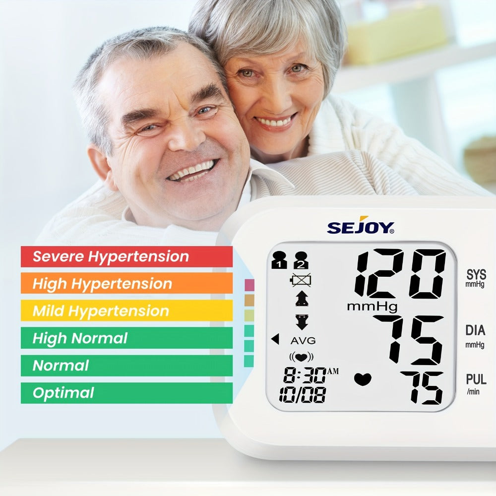 Wrist Blood Pressure Monitor - Sejoy Automatic Digital BP Machine with Large LCD Display, Wrist Strap & Batteries Included, Portable & Accurate for Home Use & Travel (Blue / White / Black / Purple)