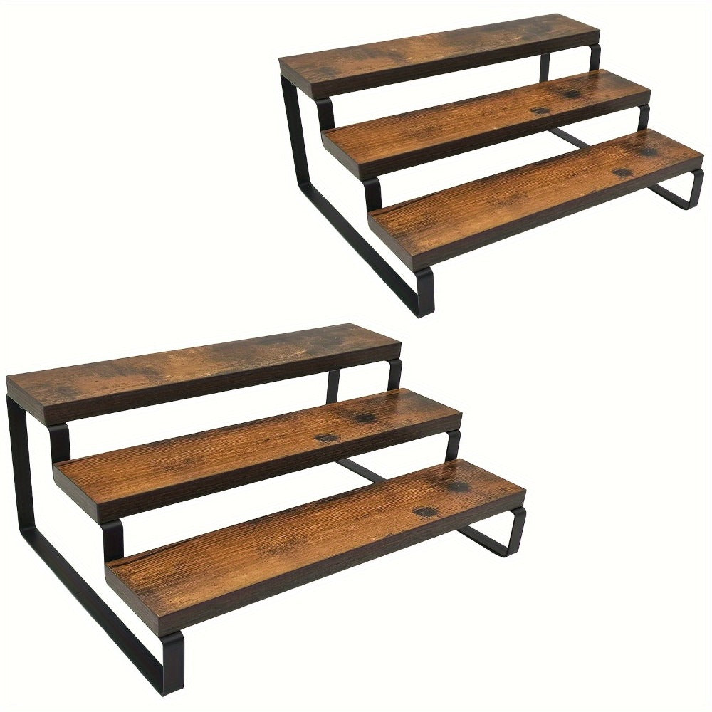 Expandable Spice Rack Organizer 3-Tier 2-Pack ¨C Adjustable 13.8¡± to 26¡± Display Riser Stand for Kitchen Cabinet, Countertop & Pantry ¨C Shelf for Spices, Liquor, Perfume, Makeup & Collectibles
