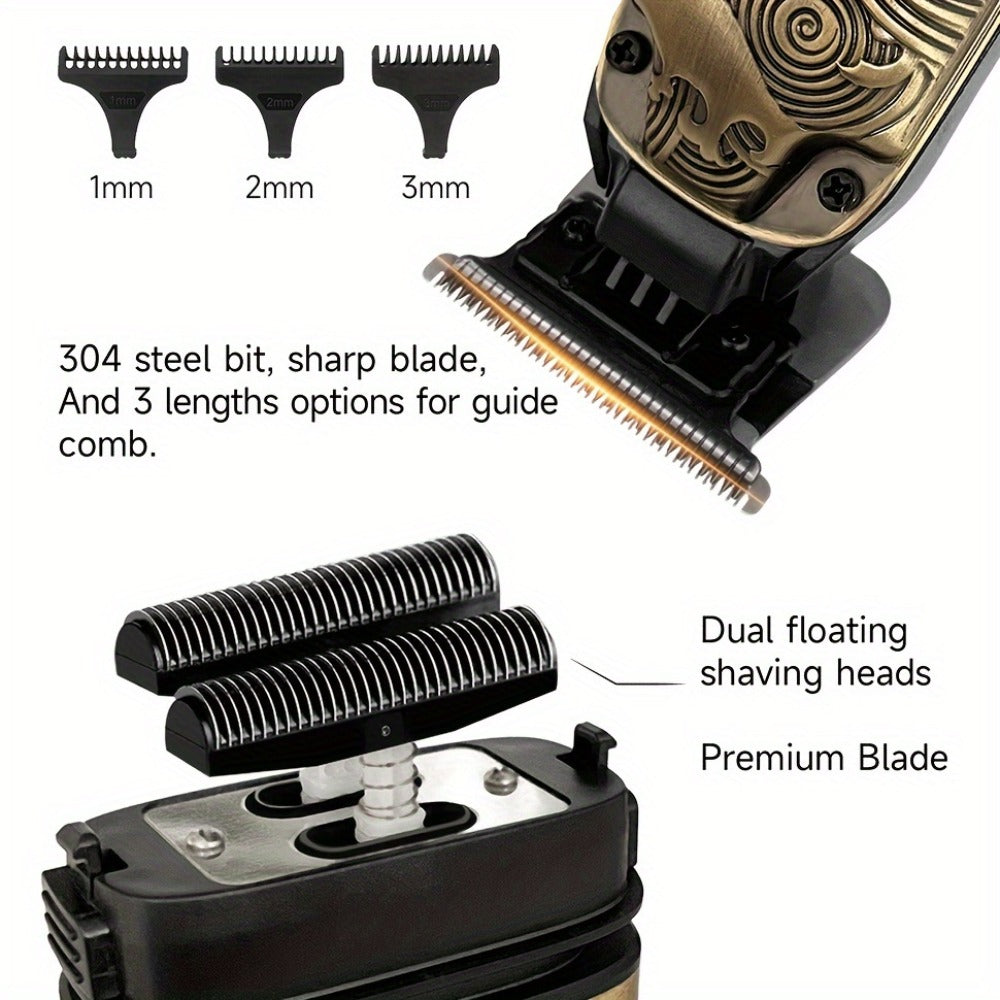 Foil Shaver for Men 2-in-1 Hair Clipper & Beard Trimmer Grooming Kit - Cordless Rechargeable Electric Razor for Face Mustache Bald Head, Shaver and Clipper Set, Gift for Father Husband Boyfriend