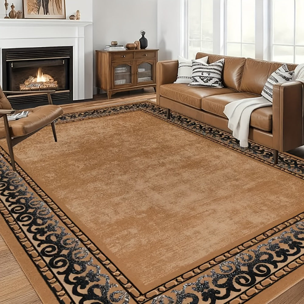 Bohemian Area Rug Machine Washable Non-Slip Vintage Flannel Floor Rug for Living Room Bedroom Home Decor