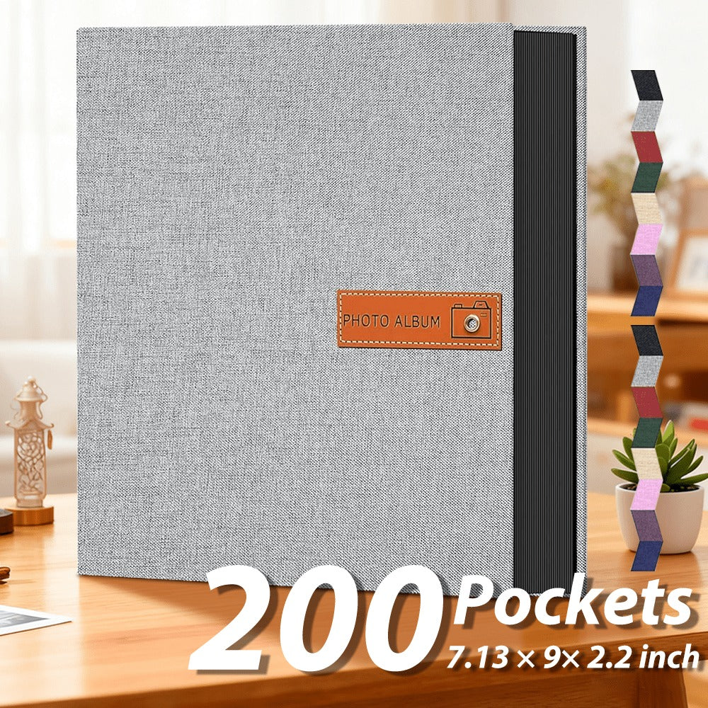 Photo Album 4x6 200 & 1000 Pockets with Label ¨C Linen Hardcover Memory Book for Wedding, Baby, Travel, Anniversary, Birthday & Graduation Gifts