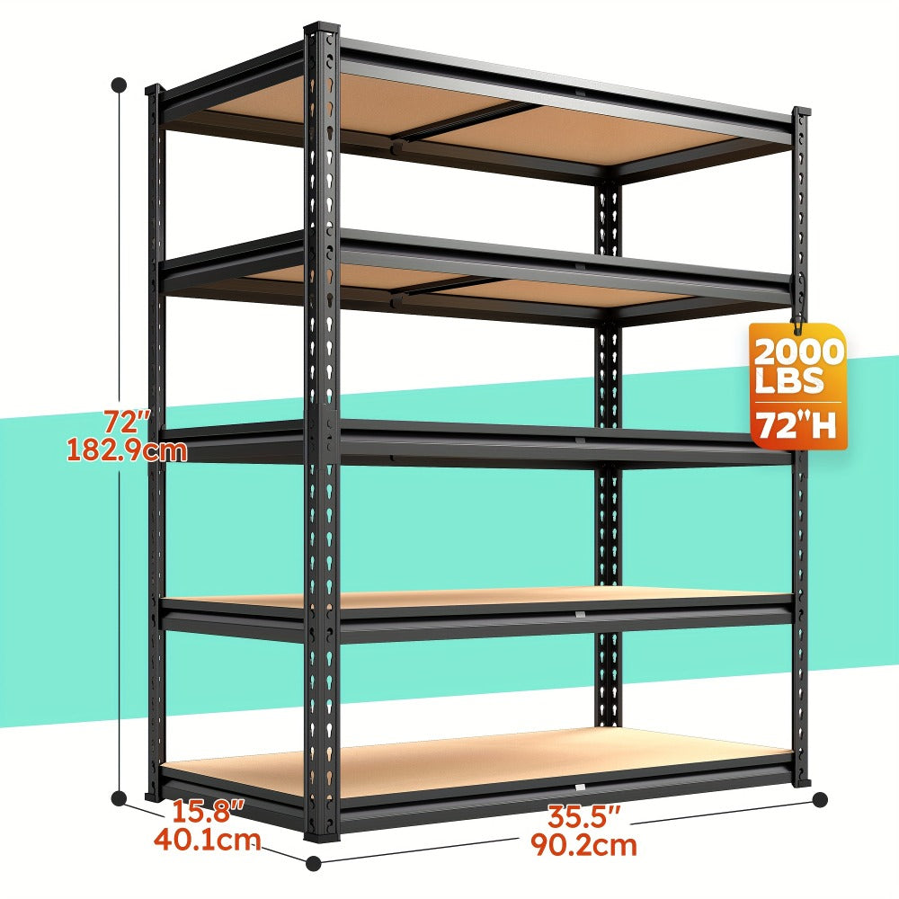 Heavy Duty Metal Garage Shelving Unit 72¡±H - Adjustable Steel Storage Shelf Rack for Garage, Basement & Warehouse
