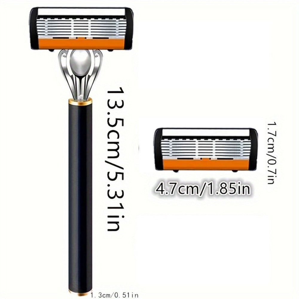 Safety Razor Set with Replacement Blades ¨C Anti-Slip Metal Handle, Contour Fitting, Fully Washable Shaving Kit for Men | 24 or 36 Blades