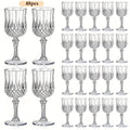 Plastic Champagne Glasses 48 Pack ¨C 7oz Stemmed Crystal Clear Reusable Cups for Wedding, Party, Bridal Shower, Christmas, Halloween, Stackable Shockproof Vintage Stem Glasses, Transparent Green Blue