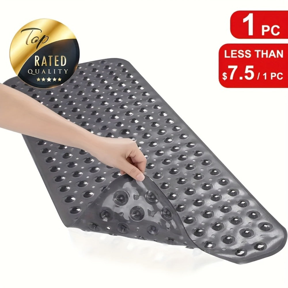 Non-Slip Bath Mat with Suction Cups Machine Washable Quick-Dry Shower Mat with Drain Holes Bathtub Mat for Bathroom Tub Safety Comfort Wet Area Protection Textured Surface