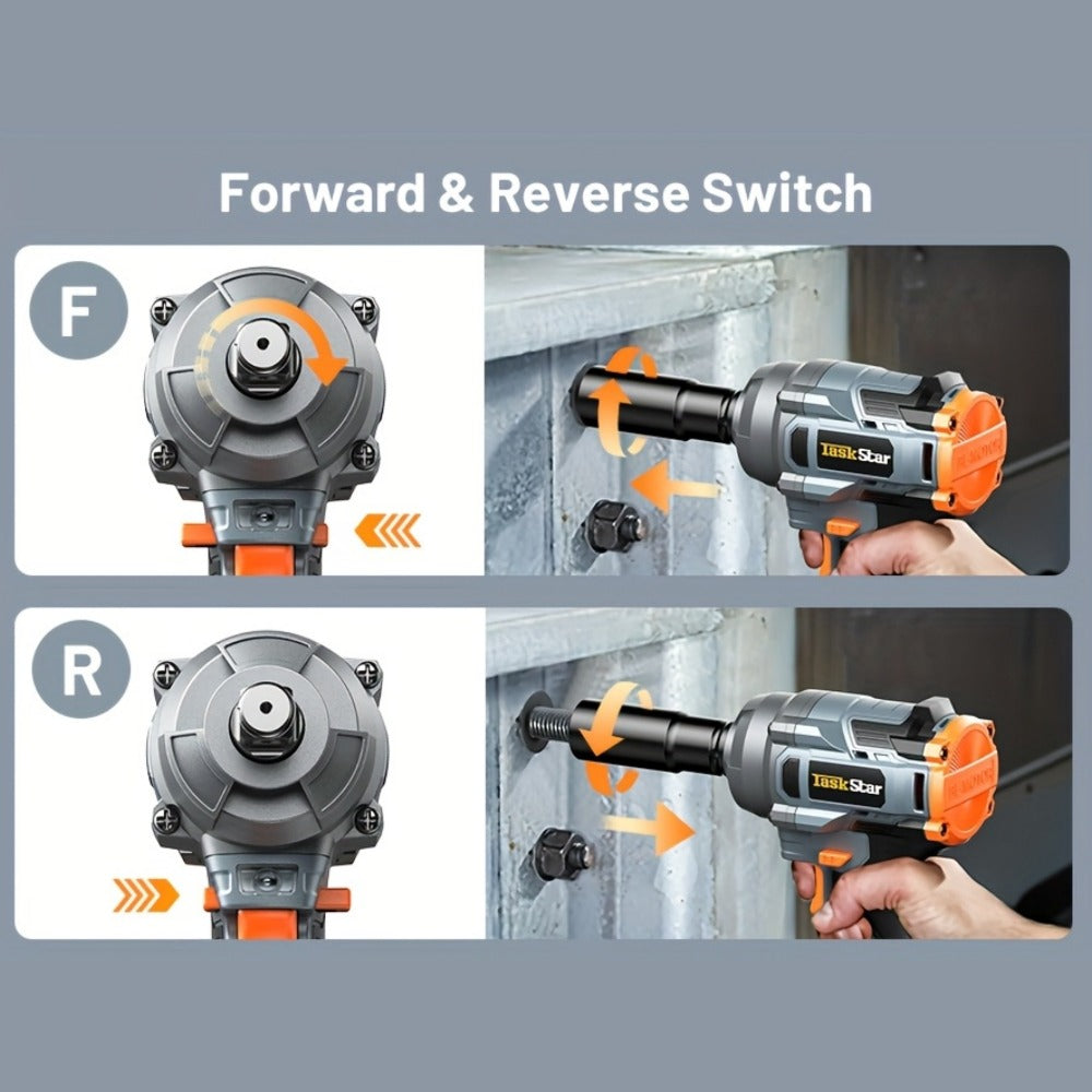 Electric Ratchet Wrench Set 3/8 Inch with 400Nm Impact Wrench - Variable Speed Trigger Batteries Fast Charger 1/4 Inch Adapter Cordless Power Tool Kit | Automotive Home Repair DIY
