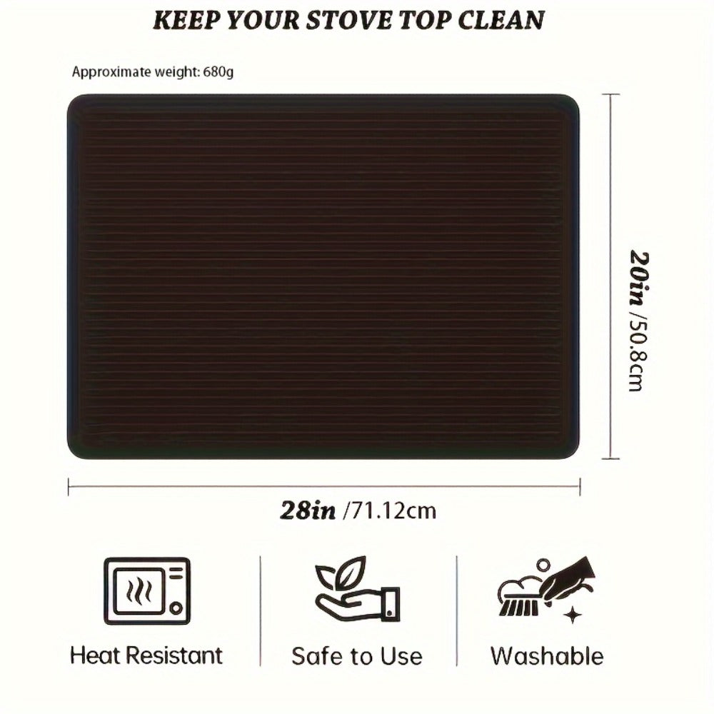 Silicone Stove Top Cover Protector 28x20 Inch ¨C Heat-Resistant Glass Cooktop Cover for Electric & Ceramic Stoves, Scratch-Proof Surface Mat & Kitchen Dish Drying Pad