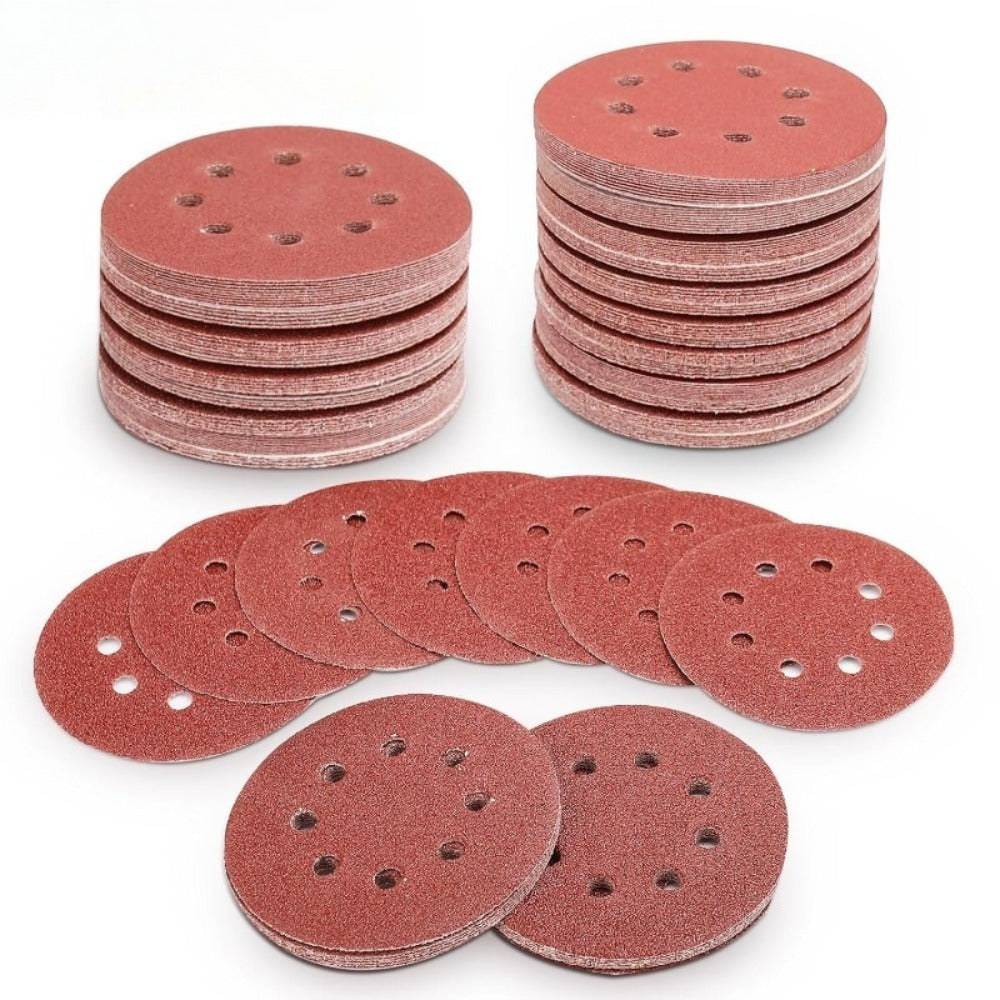 5 Inch Sandpaper 94 Pcs ¨C 8-Hole Hook & Loop Sanding Discs, Assorted Grits 80/180/240/320/400/800/1000/1500/2000/3000, Aluminum Oxide Abrasive for Car Polishing, Wood, Metal & Paint Removal (125mm)