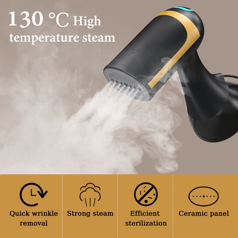 Portable Clothes Steamer 1100W ¨C 20-Second Fast Heat-Up Handheld Garment Steamer with 10oz Water Tank for Wrinkle Removal on All Fabrics ¨C Compact Travel Steam Iron for Home & Travel (Dark Black)