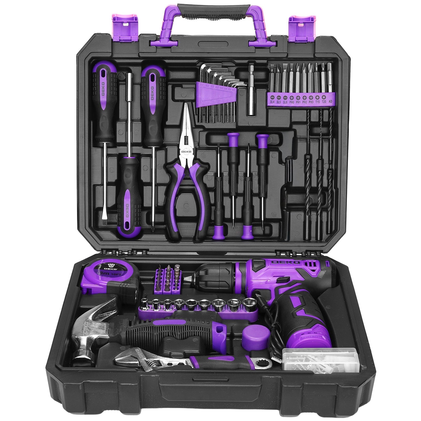 Cordless Drill Tool Kit 119/151PCS ¨C 8V/12V Electric Power Drill Set with Screwdriver, Hammer, Wrench | All-in-One Home Repair & DIY Hand Tools for Women | Perfect Gift