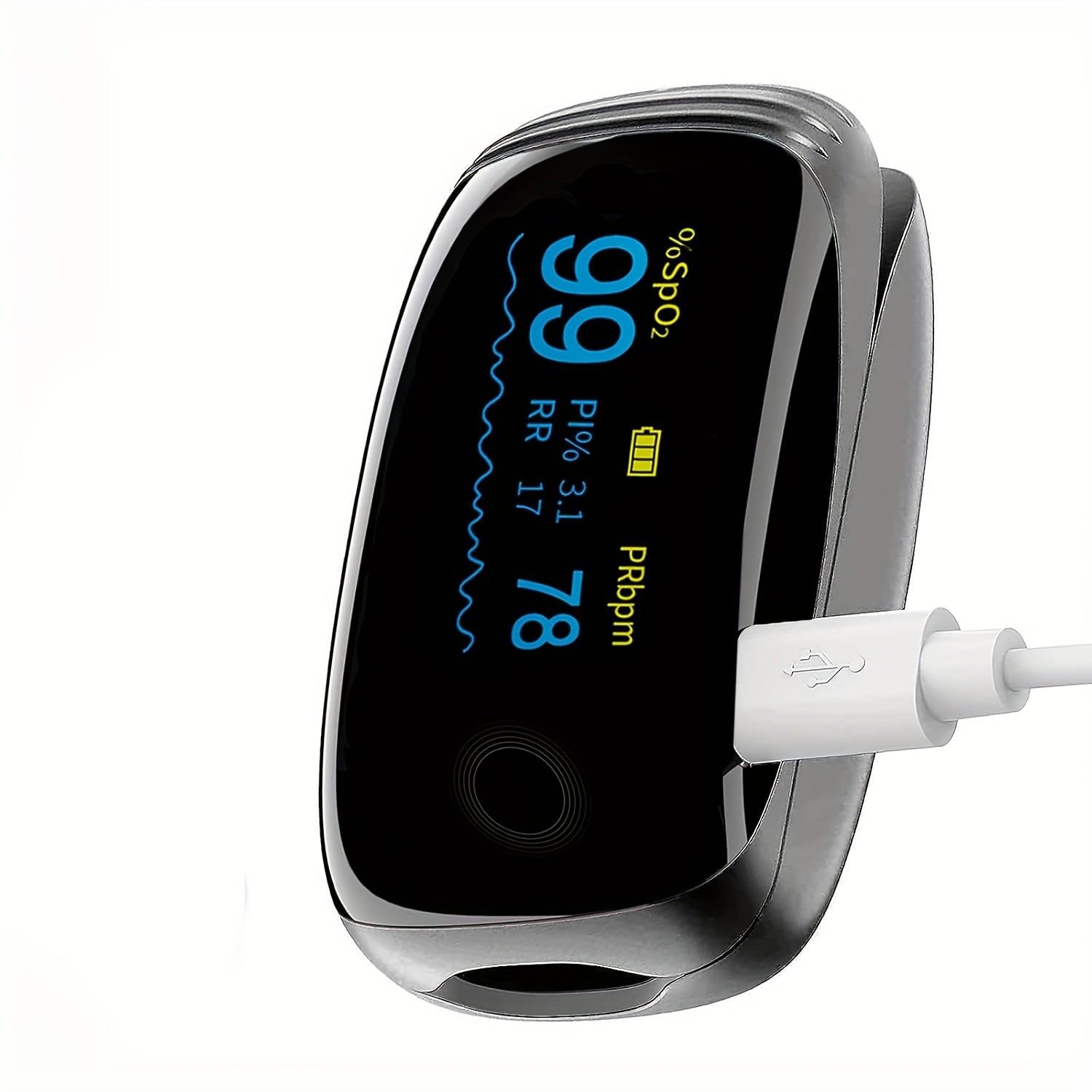 Finger Pulse Oximeter Fingertip Blood Oxygen Saturation SpO2 Monitor with Lanyard FDA Cleared for Sport Aviation Home Use White Green Black Pink Blue