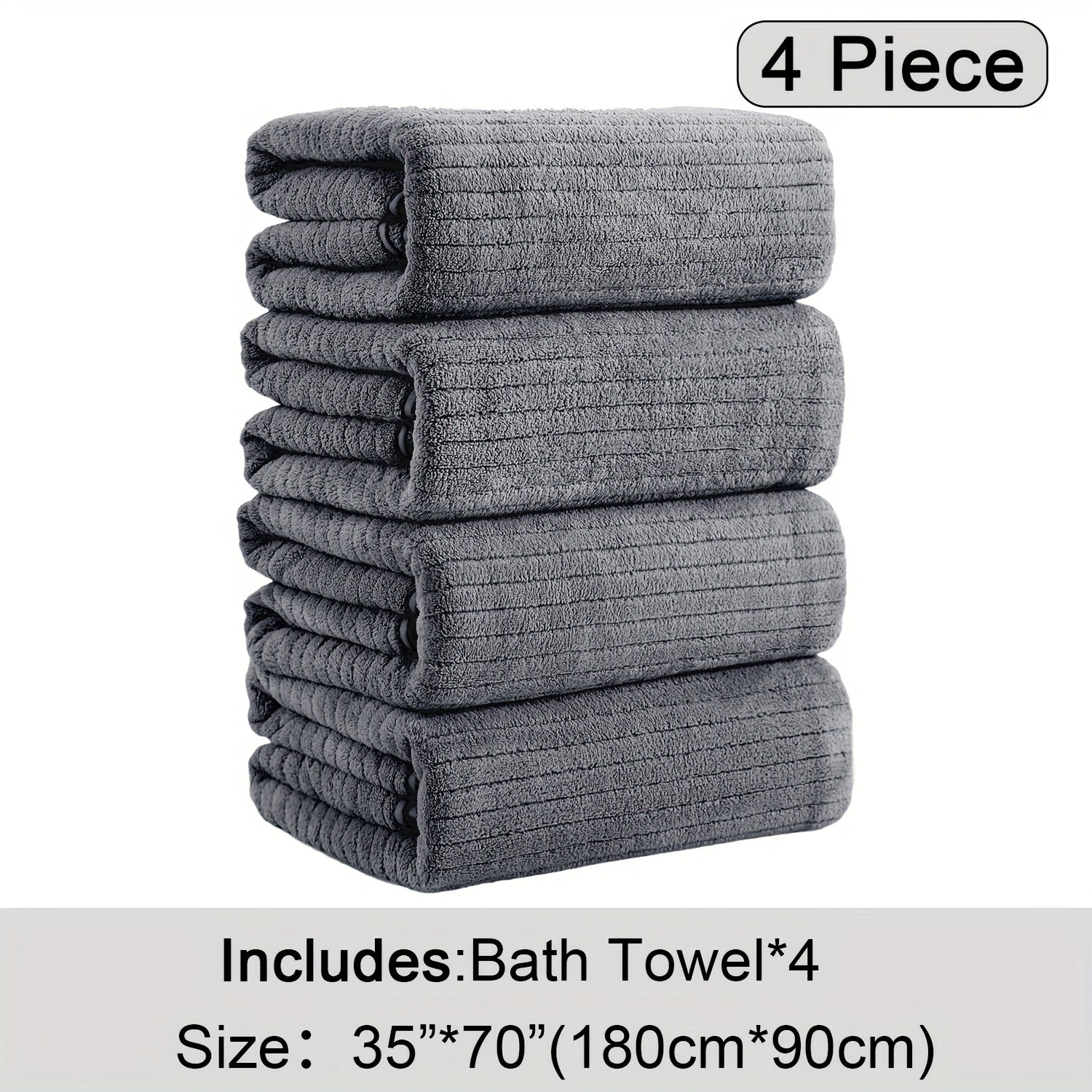 Bath Towels Set 4 Pack 35x70 Inch Oversized Extra Large - Microfiber Super Absorbent Quick Dry XL Bath Sheet Soft Bathroom Towels | 13 Colors | Family Hotel Spa Shower Towel Set Coastal Style