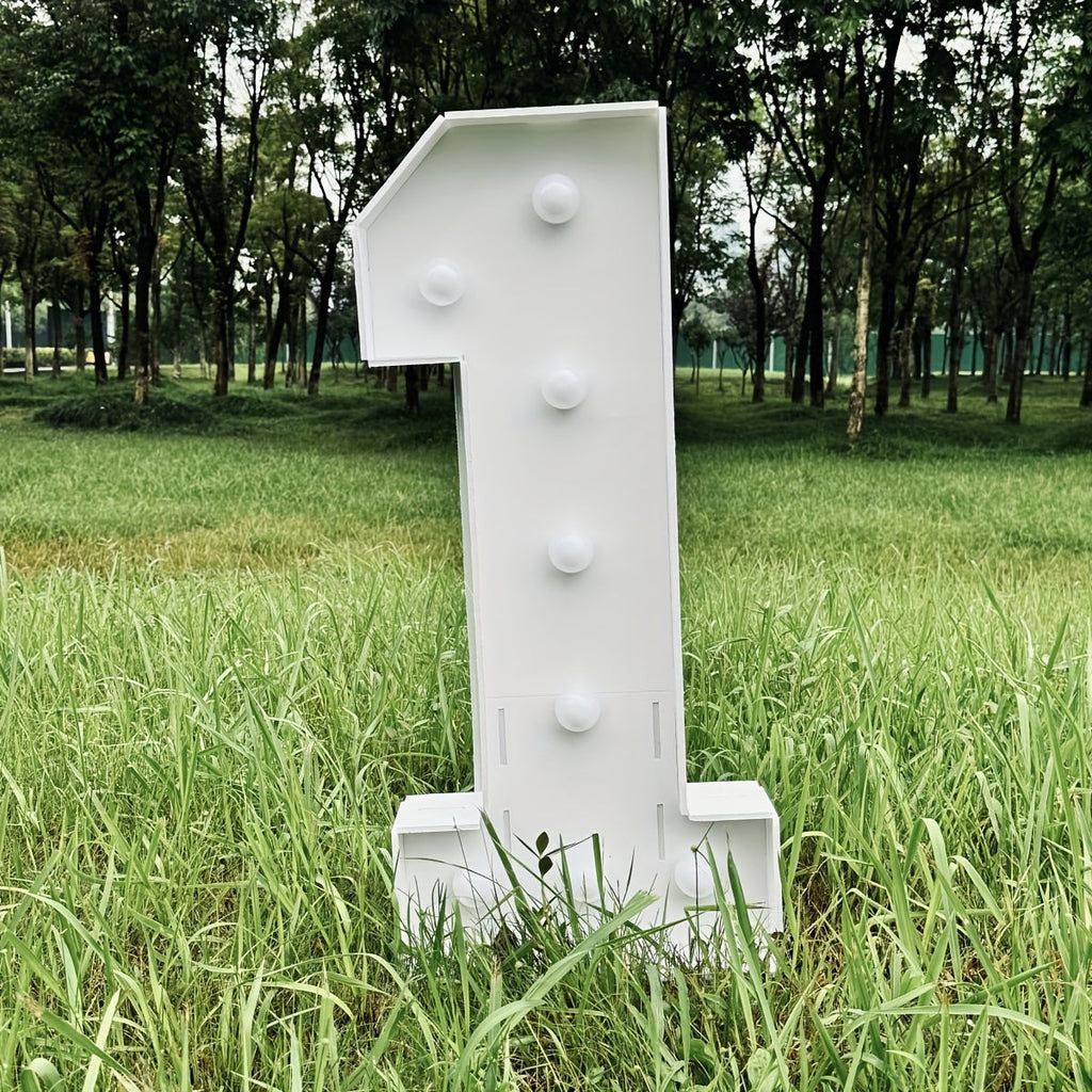3ft Glowing Number Sign ¨C Warm White LED 3D KT Board 36 Inch Freestanding Party Decoration for Birthday Anniversary Wedding